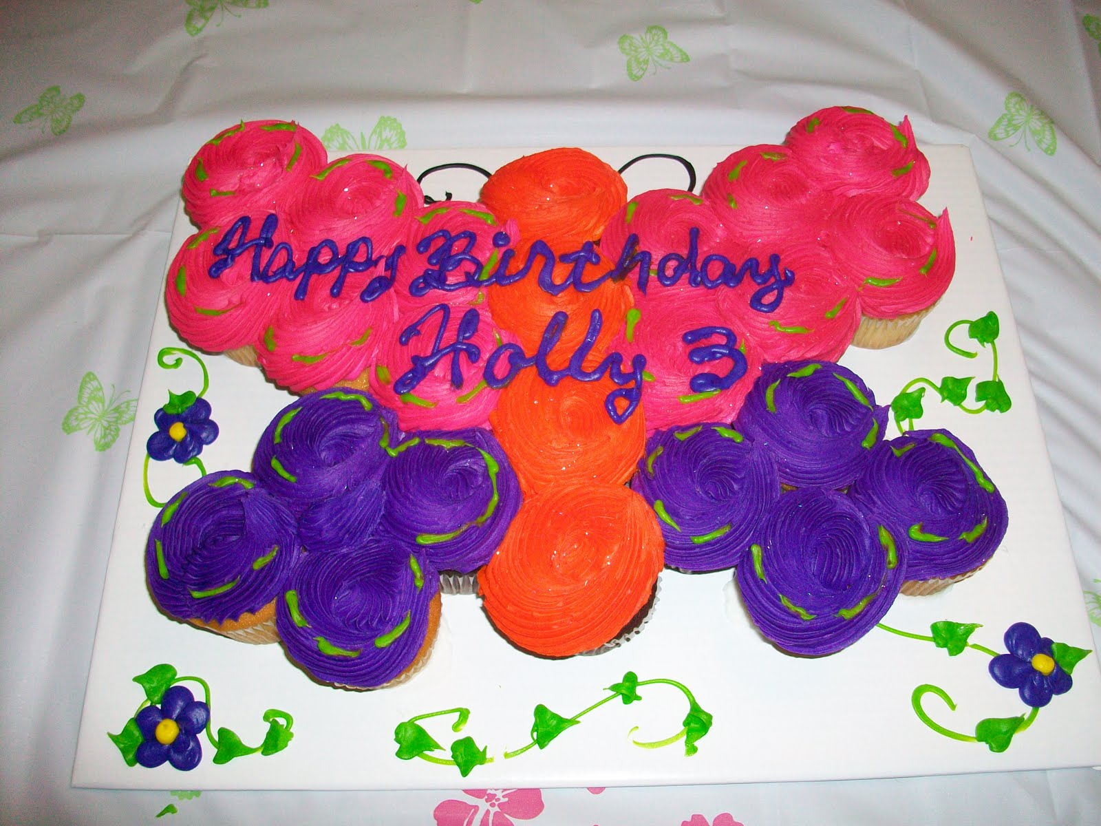 Butterfly And Spring Flower Cake Picture