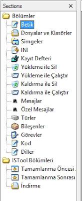 ISTool | Bölümlerin Açıklamaları