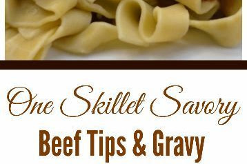 One Skillet Savory Beef Tips and Gravy