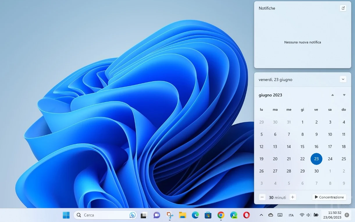 Windows 11 adesso mostra uno 0 sulla taskbar se non ci sono notifiche