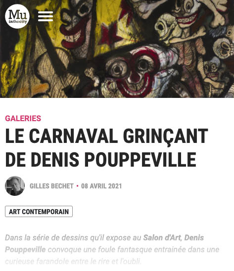 article de gilles bechet à propos de l'exposition de pouppeville au salon d'art dans muinthecity du 8 avril 2021