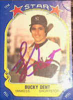 Bucky Dent 1981 Fleer Star Sticker Autograph