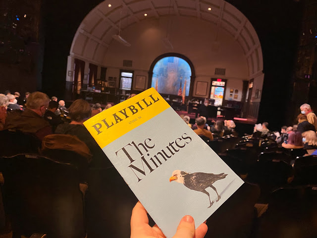 The Minutes Broadway Playbill In Front of Set