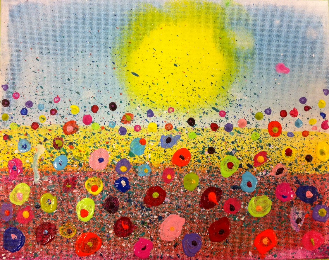 Fun Blog: Splatter Class Art Floral Paintings  Kid's  painting class kids Anderson Art