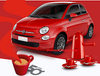 Logo Concorso Lavazza ''Qualità Rossa ''Un viaggio lungo 50 anni'': vinci Fiat 500 e Kit Carmencita e Tazzine