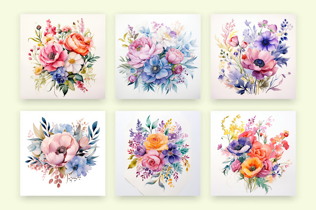 Watercolor background flower decoration free download