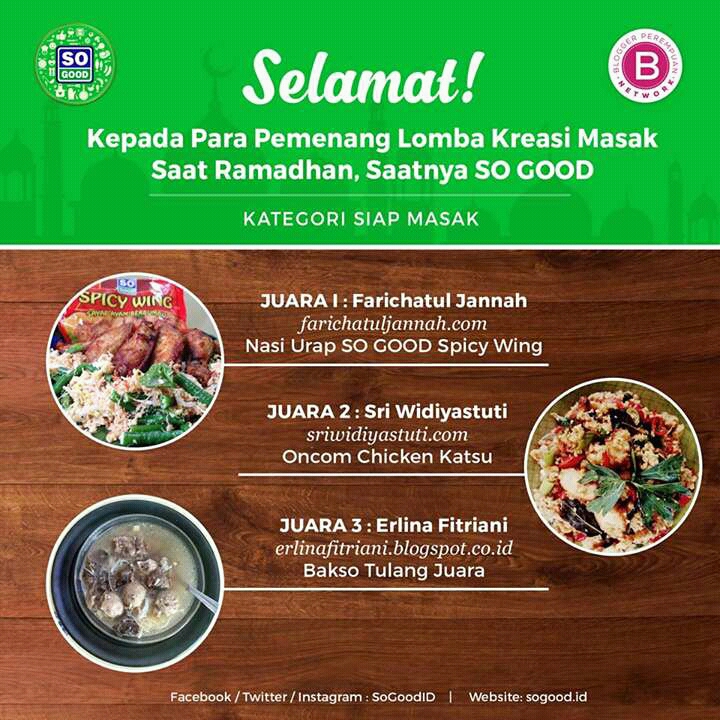 Ria Buchari: Pemenang Lomba Kreasi Masak