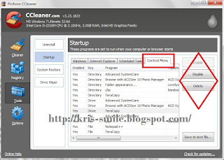 Hapus Konteks Menu Klik kanan CCleaner