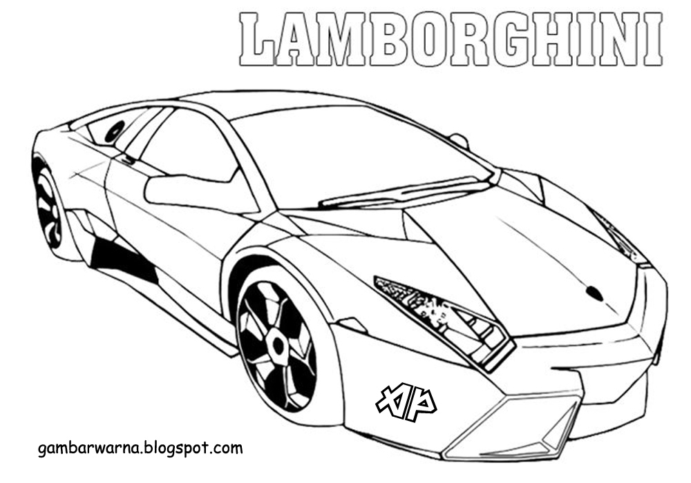 Mewarnai Mobil  Sport  Lamborghini Belajar Mewarnai Gambar
