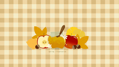 【りんごジャム】食べ物のおしゃれでシンプルかわいいイラストPC壁紙・背景