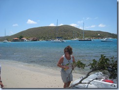 Tracy on Prickly Pear - Seabbatical in background