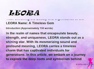 meaning of the name "LEORA"