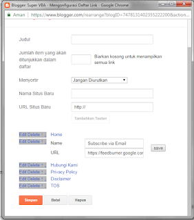 Membuat tombol subscribe email di blog