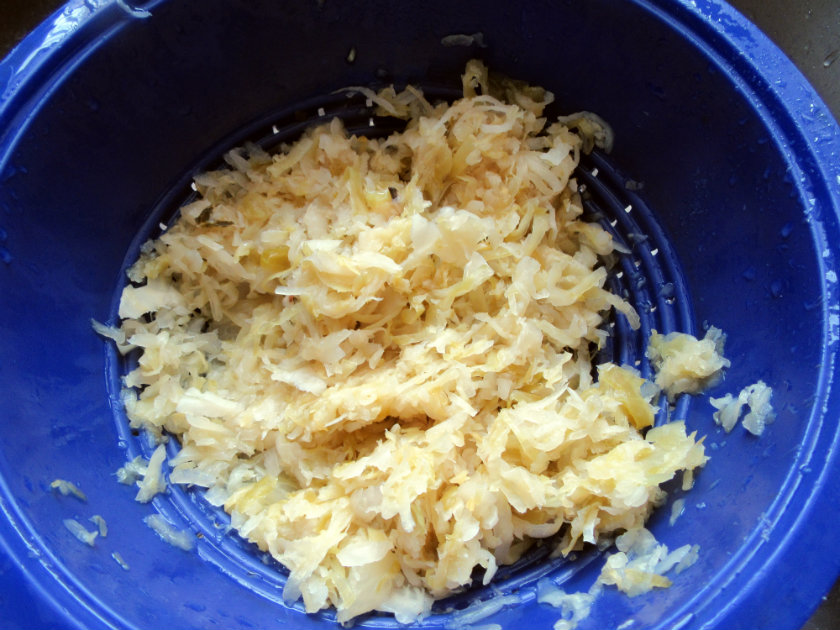washed and drained sauerkraut