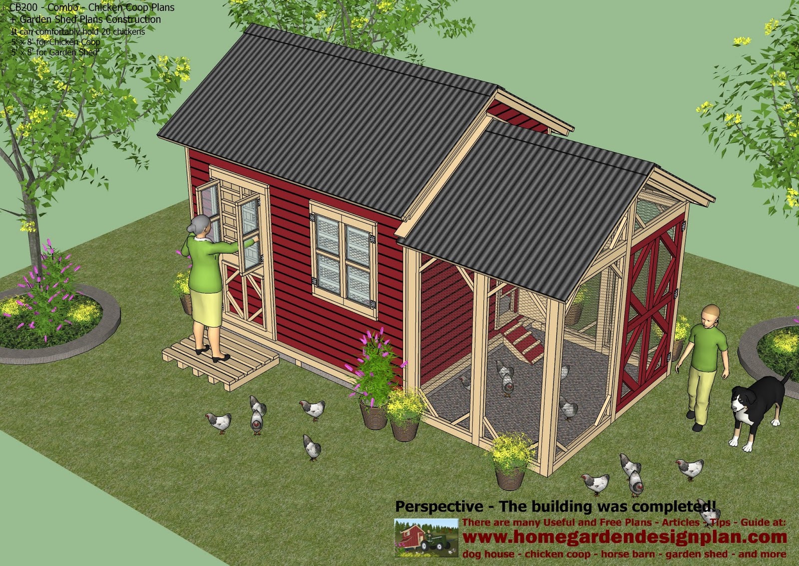 home garden plans: cb200 - combo plans - chicken coop