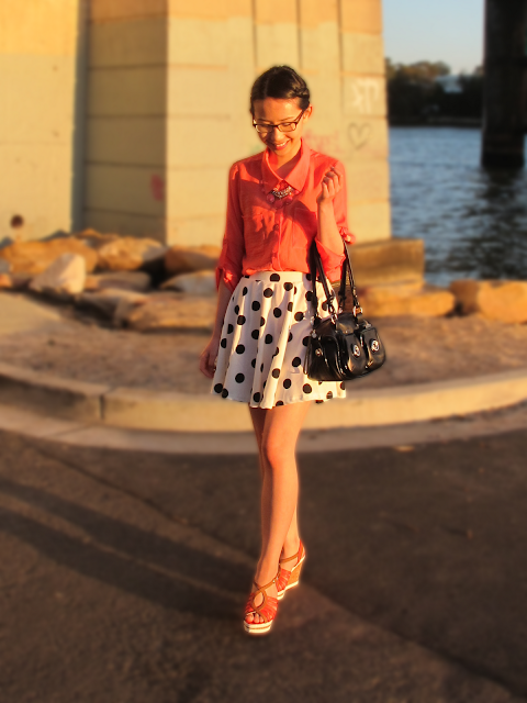 {Being Flippy} Tweed and polka dot