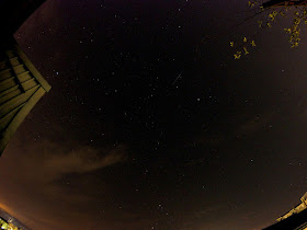 Lyrid meteor shower over Ljubljana on 22042015 seen in center