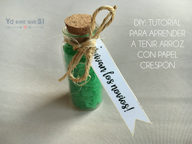 Tutorial: Cómo teñir arroz para tu boda con papel crespón (DIY)