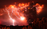 Lightning Strikes over the Puyehue-Cordón Caulle Volcano