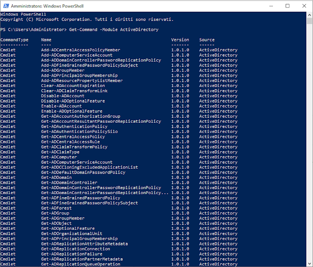 PowerShell, cmdlet modulo Active Directory