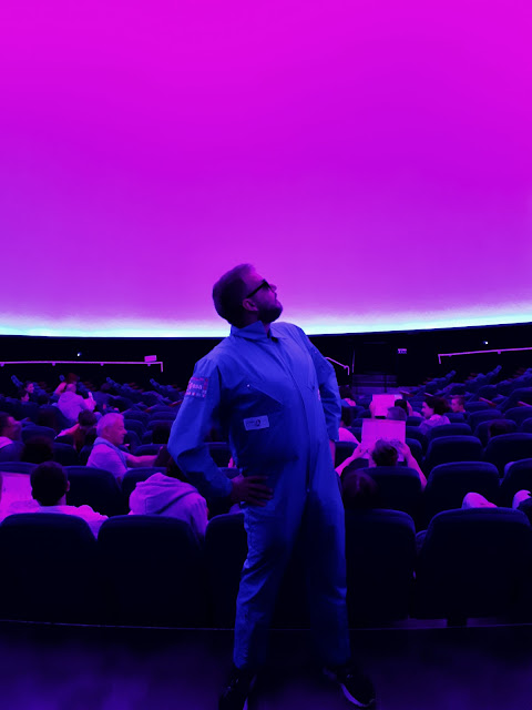 Watching a space film at IMAX at la cite de l'espace in Toulouse