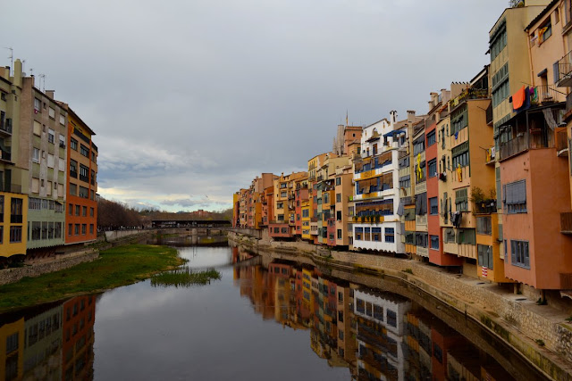 The river and colourful houses in Girona, Catalonia, Spain