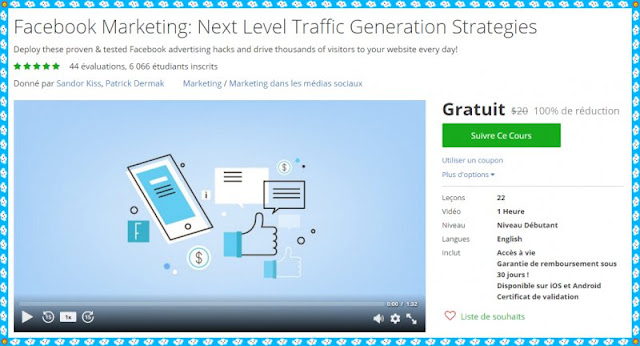 [100% Free Udemy Coupon] Facebook Marketing: Next Level Traffic Generation Strategies