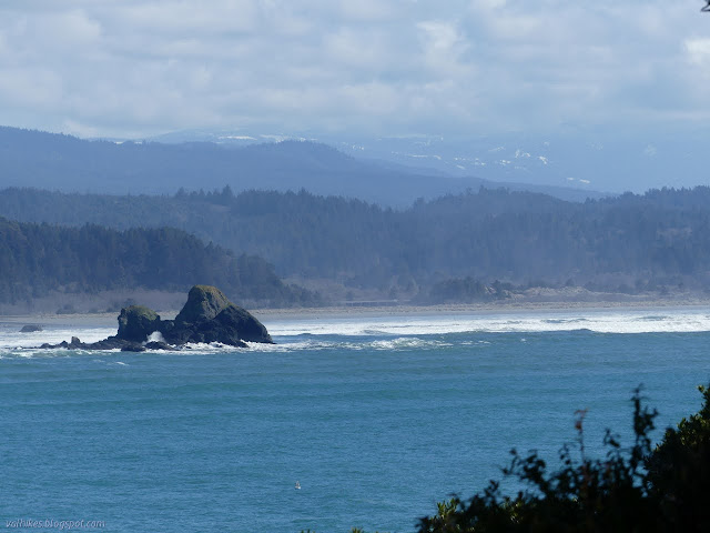 splash on Little River Rock and distant mountains