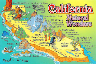 California State Map Postcard