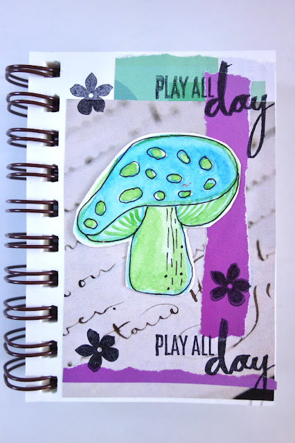 collage fodder, mixed media, mushrooms, scissors, watercolor mushrooms, recycle old boxes, paper crafts, collage, sketchbook practice, sketchbook, watercolor, sketchbook revival, blah to TADA, magazine pages