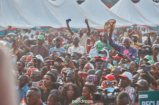 2023 Presidential candidate of the Labour Party (LP), Peter Obi, alongside his running mate, Dr. Yusuf Datti Baba-Ahmed, with their wives, at the venue of his 2023 Presidential campaign rally in Minna, Niger State