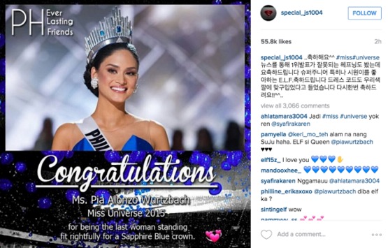 Miss Universe 2015 Isteri Penyanyi Kpop Super Junior