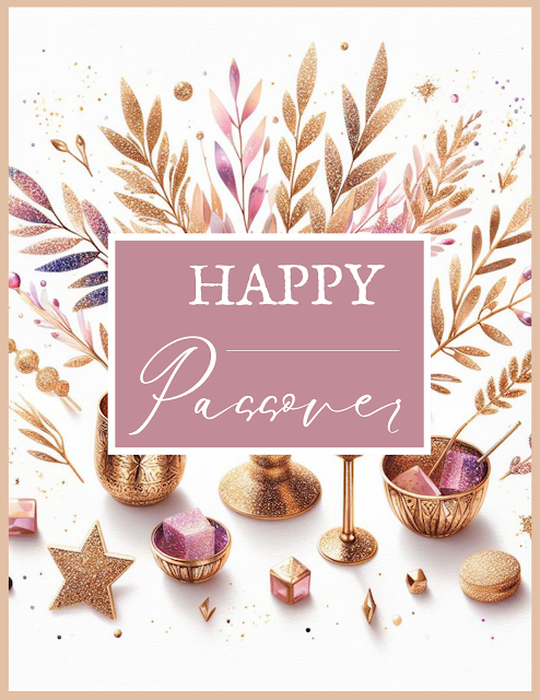 Happy Passover Greeting Free Jewish Card Printable Wish | Aesthetic Luxury Orchid Violent Mauve Purple Gold Minimalist Modern Elegant Cute Cool Background Design Image