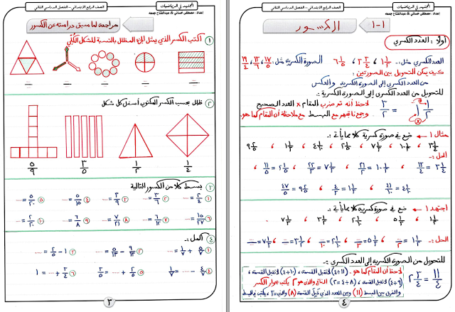 شرح منهج الرياضيات للصف الرابع الابتدائي ترم اول 2024