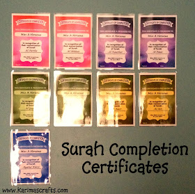 free surah certificates to print Muslim Islam