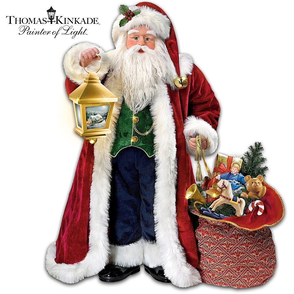 Thomas Kinkade Traditional Musical Santa Claus Christmas Doll, Image