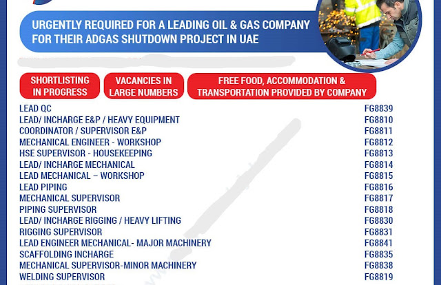 ADGAS Shutdown Large recruitment to UAE