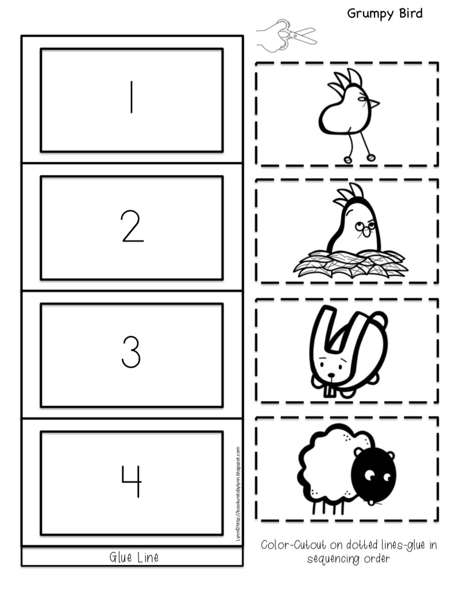 Download GRUMPY BIRD SEQUENCING BOOK CRAFT ~ Book Units by Lynn