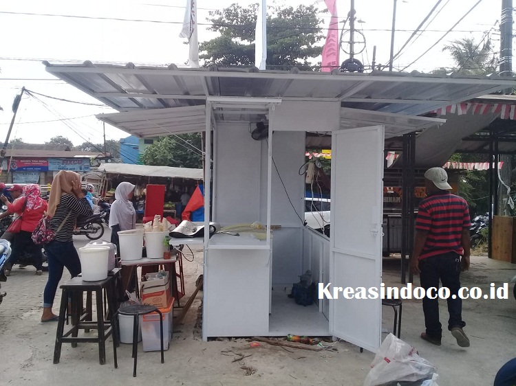 Pembuatan Gerobak besi Booth Pesanan Bu Majed di Perum Pertanian Citayam