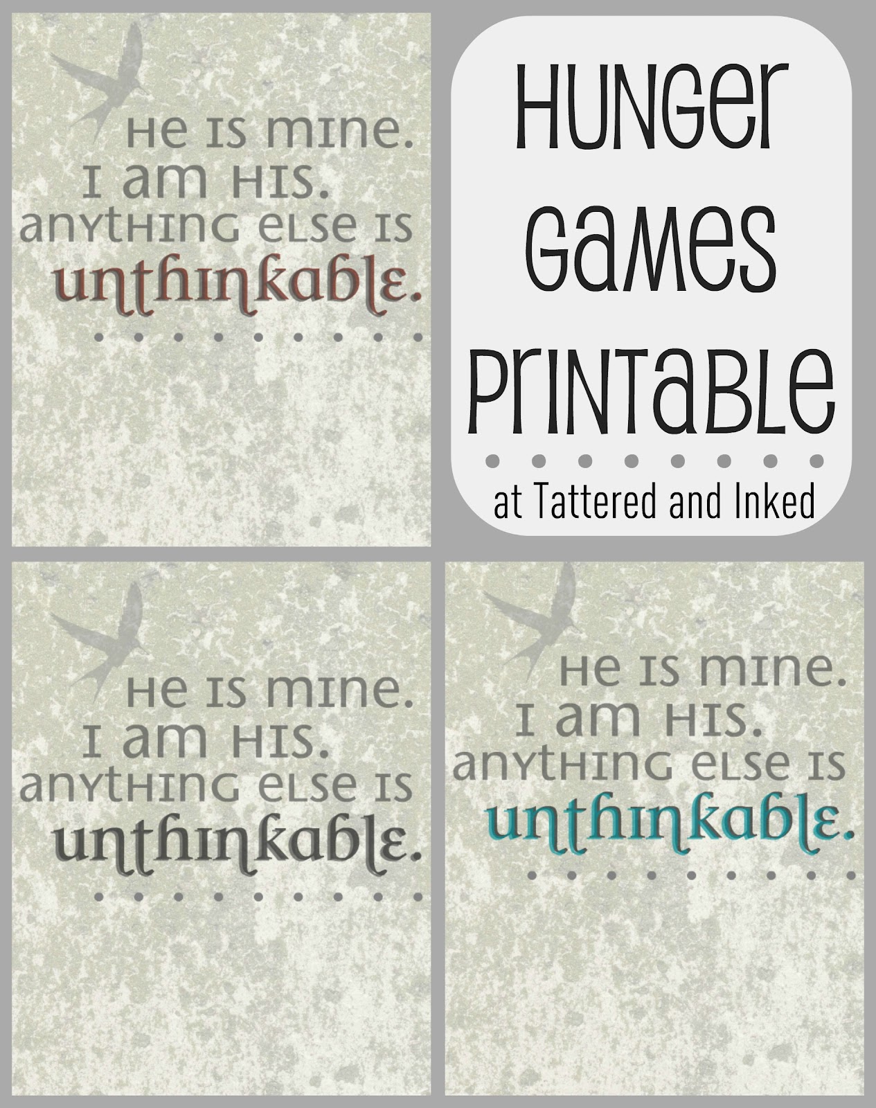 tattered and inked hunger games inspired printable