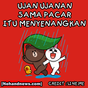 49 Gambar  Kartun Romantis Saat  Hujan 