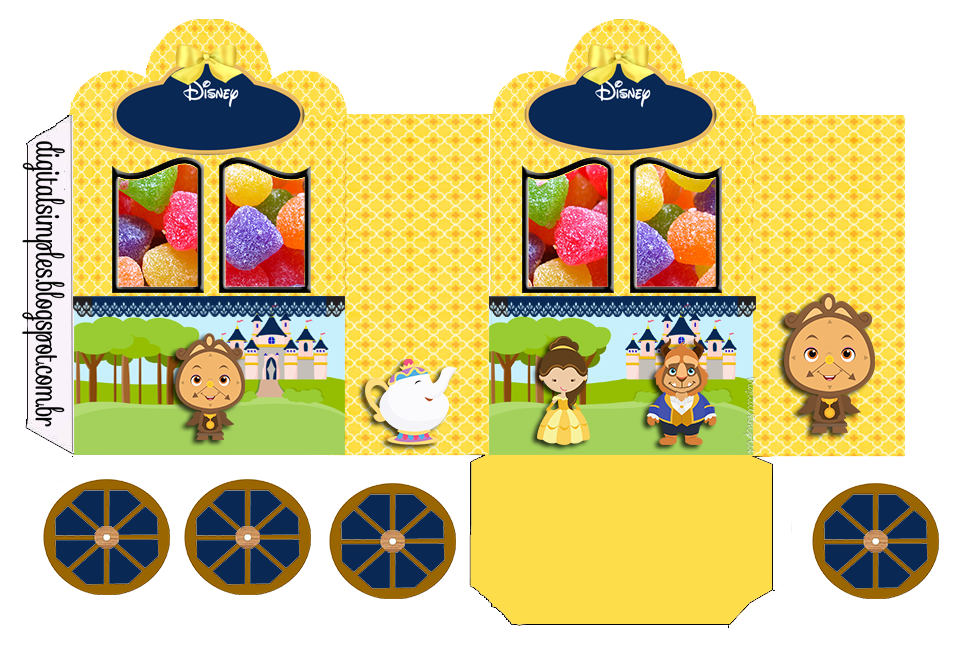 Beauty and the Beast: Princess Carriage Shaped Free Printable Boxes.