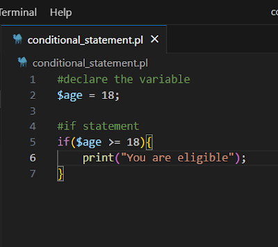 example for if statement in Perl