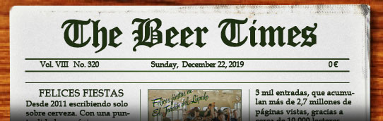 Dominical suplemento de noticias sobre cerveza. Aquí puedes leer el periódico The Beer Times.