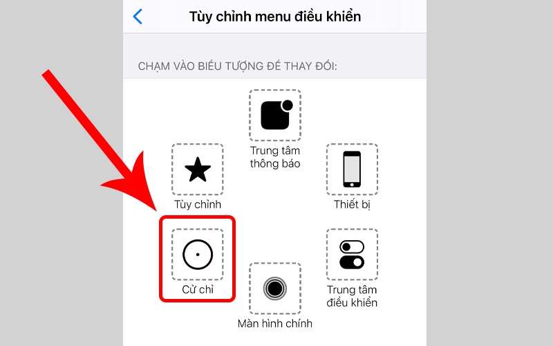 Chọn vào biểu tượng để thay đổi cài đặt