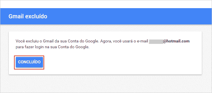 Gmail excluído