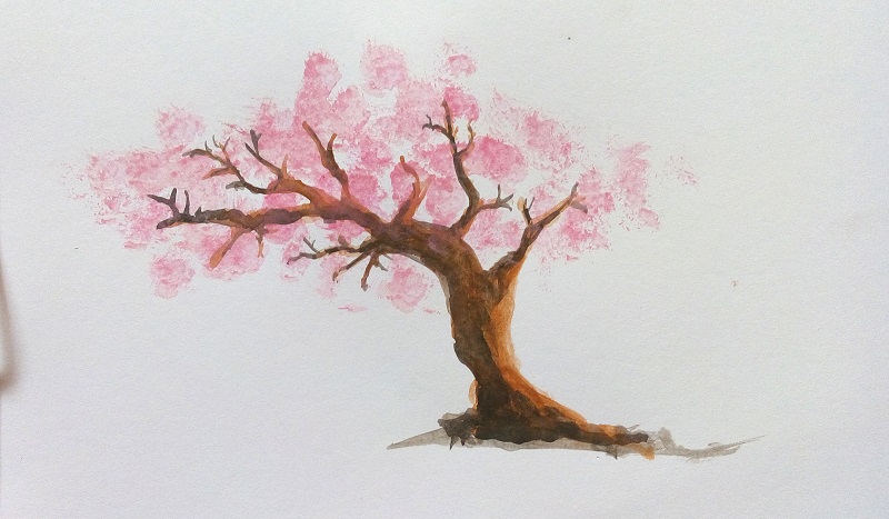 Cara mewarnai pohon dengan watercolor - MAYAGAMI