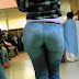 Milf in tight jeans showing round and firm ass