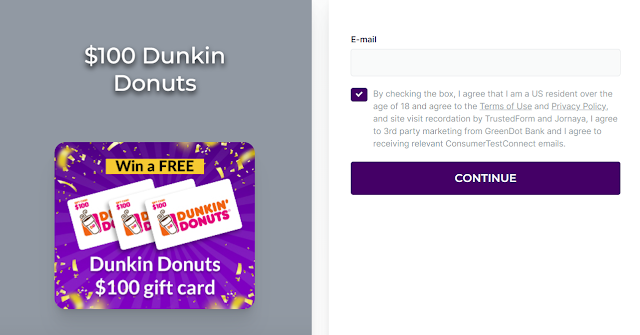 CTC - Win $100 Dunkin Donuts Gift Card