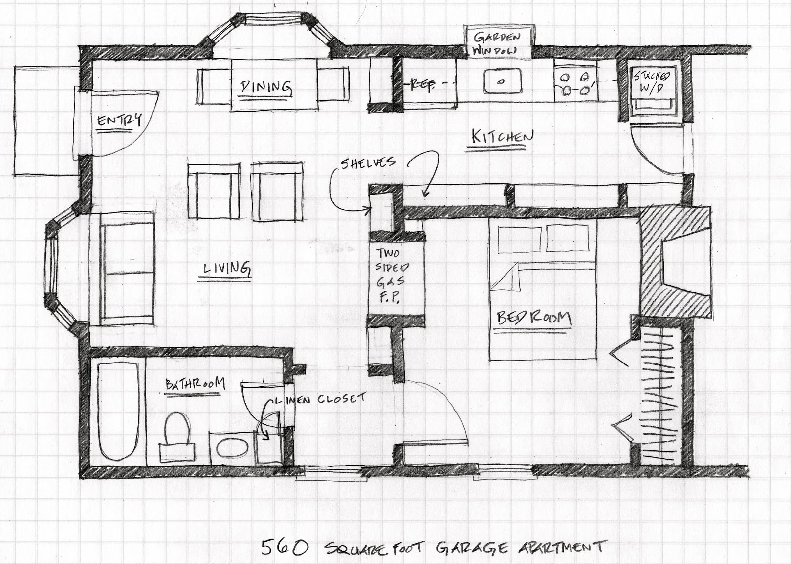 2 Bedroom Garage Apartment House Plans